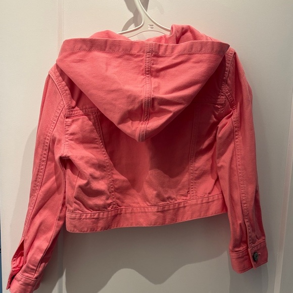 GAP Kids Pink Hooded Denim Jacket - Picture 2 of 2